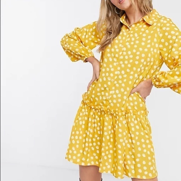 QED London Shirt Dress with Tiered Hem - US 4 - Picture 3 of 6